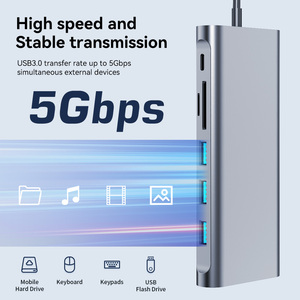 Loại C HUB tw13a 13 trong 1 <span class=keywords><strong>USB</strong></span> C HUB PD 100W dp 4K12 0Hz/8k30hz HD-<span class=keywords><strong>M</strong></span> * 2i â<span class=keywords><strong>m</strong></span> thanh VGA rj451000m USB3.0 * 3 SD/TF Loại C data3.0 - Product Image 2