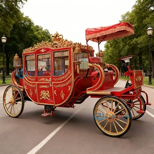 Luxurious Special Transportation Electric Carriage Best Selling Red Limousine Electric Vehicle Cart Royal Horse Carriage - Product Image 6