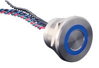 Tri Warna LED Sakelar Sentuh (CE, ROHS) 22Mm 1 Tidak Merah Hijau Biru LED Kawat Memimpin Diterangi IP68 Piezo Saklar Sentuh