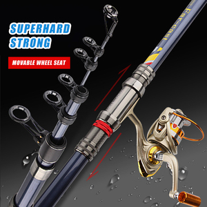 Caña <span class=keywords><strong>de</strong></span> <span class=keywords><strong>Pescar</strong></span> Telescópica <span class=keywords><strong>de</strong></span> Fibra <span class=keywords><strong>de</strong></span> Carbono Súper Resistente <span class=keywords><strong>de</strong></span> 3.6m-5.4m para Pesca en Agua Salada, Surfcasting y Carpas - Product Image 3