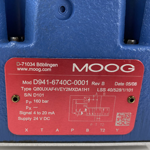 Vanne proportionnelle Moog D691-2702G, commande hydraulique pour machine de moulage par injection - Product Image 2