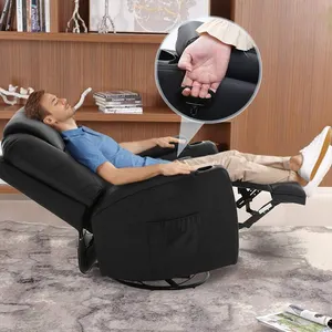 Thuis Power Bank Pu Lederen Comfortabele Massage Swivel Elektrische Lederen Luie Jongen Fauteuil Sofa Stoel