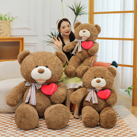 Nouveau Grand Ours en Peluche Géant Cœur Super Doux avec Rembourrage en Coton PP pour Mariages et Demandes