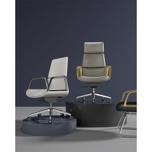 Genuine Leather Modern <b>Comfortable</b> Ergonomic Office <b>Chair</b> with Adjustable Height Swivel and Human Engineered Backrest - Product Image 3