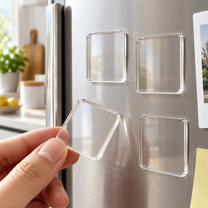 Imán Cuadrado Acrílico Brillante y Duradero, Imán Personalizado para Refrigerador, Imán para Refrigerador con Foto DIY para Decoración del Hogar - Product Image 1