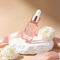 Flacon vide personnalisé sérigraphié de 50 ml en verre multicolore pour sérum et essence avec compte-gouttes rond en verre