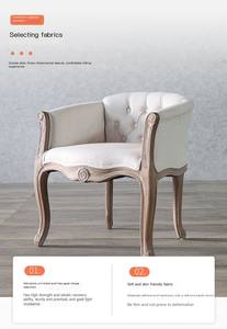 Asiento tapizado <span class=keywords><strong>de</strong></span> tela <span class=keywords><strong>de</strong></span> estilo rural americano caliente 2025, sillón <span class=keywords><strong>de</strong></span> madera para sala <span class=keywords><strong>de</strong></span> estar, uso <span class=keywords><strong>de</strong></span> sillón <span class=keywords><strong>de</strong></span> un solo asiento - Product Image 4