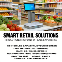 Système de point de vente avec écran tactile capacitif 15,6 pouces, balance intégrée, caisse enregistreuse, Android, Wi-Fi 6, Bluetooth 5.2, RK3566, noir/gris CT85-A-4