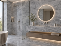 Dalles de marbre gris italien en pierre naturelle pour tables consoles, plans de travail de cuisine, murs de douche, carreaux de sol, monte-escaliers et étagères