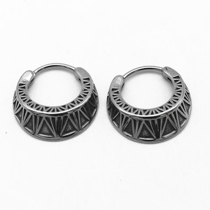yunnique Hoop Earrings Geometric Pattern Stainless Steel Unisex Fashion Jewelry - Product Image 1