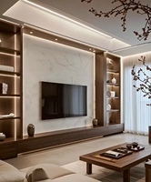 Meuble TV Mural Design Moderne pour Salon, Armoire Support Télévision en Bois Moderne