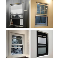 Energie effizientes großflächiges Up-Down-Schiebefenster für den Außenbereich Hurrikan-beständiges Hebezeug aus gehärtetem Glas aus Aluminium legierung für den Außenbereich