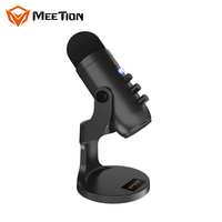 MeeTion MC20 Microphone de conférence omnidirectionnel dynamique USB pour ordinateur de bureau et streaming en direct, avec support pour PC