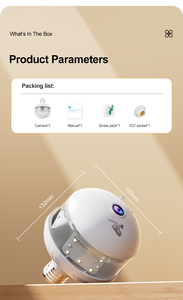 360 °   Панорамная беспроводная Wi-Fi HD-камера-лампа, светодиодная камера видеонаблюдения, 1080P, удаленный доступ через мобильное приложение, IP-видеокамера - Product Image 3