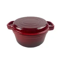 M-cooker cucina pentole Combo colore rosso 2 in 1 ghisa smaltata doppio forno olandese e coperchio della padella