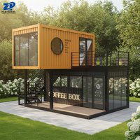 Kiosque de café modulaire en acier préfabriqué, conteneur commercial extérieur pour plage, café, centre commercial, design moderne de conteneur maritime modifié