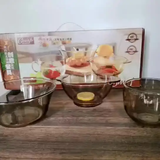 מטבח כלי שולחן שלוש חתיכה להגדיר יצירתי ומעשי זכוכית קערות, צלחות, כוסות חלב סט מתנה