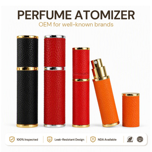 Atomiseur de <span class=keywords><strong>parfum</strong></span> portable en aluminium, étui de voyage 5 ml 10 ml, flacon de recharge de <span class=keywords><strong>parfum</strong></span> en cuir de luxe - Product Image 1