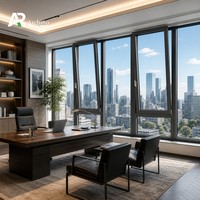 Ventana Vertical Moderna Personalizada de Aleación de Aluminio con Rotura de Puente Térmico y Doble Acristalamiento para Uso en Oficinas y Hoteles