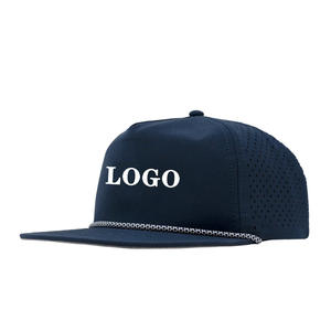 Gorra Deportiva de Golf de 6 Paneles, Personalizada por el Fabricante, Impermeable, de Poliéster, para Viajes al Aire Libre, con Orificios Cortados con Láser, Visera Plana y Cierre a Presión - Product Image 5