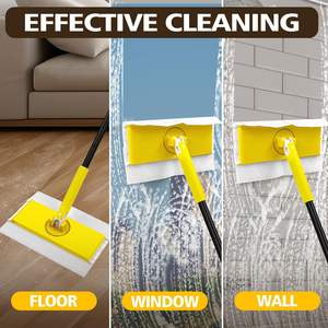 Repuestos de Mopa de Acero Resistente con Mango Telescópico y Autoexprimidor para Limpieza de Pisos Multisuperficie - Product Image 3