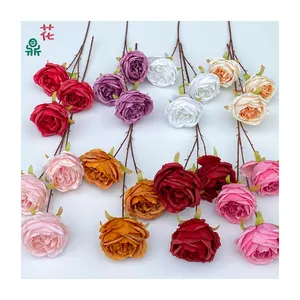 High Quality 3 Head Great Austin Commercial Beauty Chen Decoration Flower Wedding Hall Wall Arrangement Of Artificial Flowers