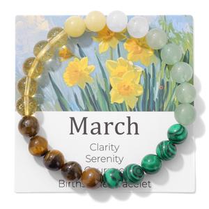 Nouveau Design Femmes Bracelet D'amitié 8mm Perles <span class=keywords><strong>De</strong></span> Cristal 12 Mois <span class=keywords><strong>Naissance</strong></span> Fleur Pierre <span class=keywords><strong>De</strong></span> <span class=keywords><strong>Naissance</strong></span> Bracelet Cadeau - Product Image 1