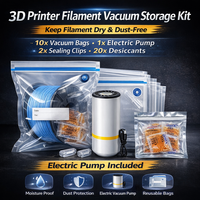Kit de Bolsas de Almacenamiento al Vacío para Filamento de Impresora 3D con Bomba Eléctrica y Desecantes para PLA, PETG, ABS, TPU, Almacenamiento Sellado a Prueba de Humedad