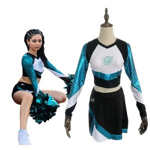 Disfraz de animadora Maddie 2025, uniforme de <span class=keywords><strong>porristas</strong></span> escolares de manga larga, vestido elegante <span class=keywords><strong>para</strong></span> mujer - Product Image 1