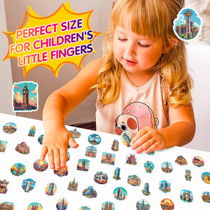 50Pcs Thế Giới Du Lịch Nổi Tiếng Xây Dựng Decals Cho Hành Lý Điện Thoại Trường Hợp Trang Trí Nội Thất Không Thấm Nước USA Mốc Sticker - Product Image 5