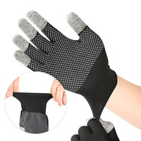 Guantes de Cinco Dedos con Pantalla Táctil Extendida (Nylon/PVC) para Juegos e Instrumentos Electrónicos; Palma Antideslizante para Uso en Verano