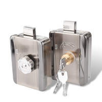 Serrure de porte sans clé en acier inoxydable haute sécurité, cylindre silencieux, loquet de surface, serrure à encastrer, contrôle d'accès, antivol électrique