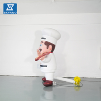 Modèle de personnage de chef de dessin animé gonflable personnalisé, mascotte de pizzeria pour la publicité en extérieur, la décoration d'événements, figurine gonflable