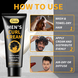 La crème de bouclage pour hommes hydrate augmente la brillance et combat les frisottis avec la crème de bouclage au beurre de karité et à l'huile de jojoba - Product Image 4
