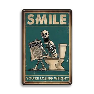 Fábrica al por mayor Vintage Black Cat Baño Decoración Carteles de chapa Are You Pooping Placas de metal para baño Baño Amantes de los gatos - Product Image 2