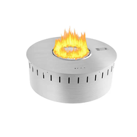 Cheminée électrique intelligente à bioéthanol avec télécommande, brûleur à flamme réelle, thermostat réglable, protection contre la surchauffe