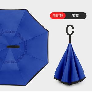 Custom Logo <b>Windproof</b> Double Layer Oversize <b>Umbrella</b> Inverted Reverse Upside Down C-Shaped Handle Rain <b>Umbrella</b> - Product Image 6