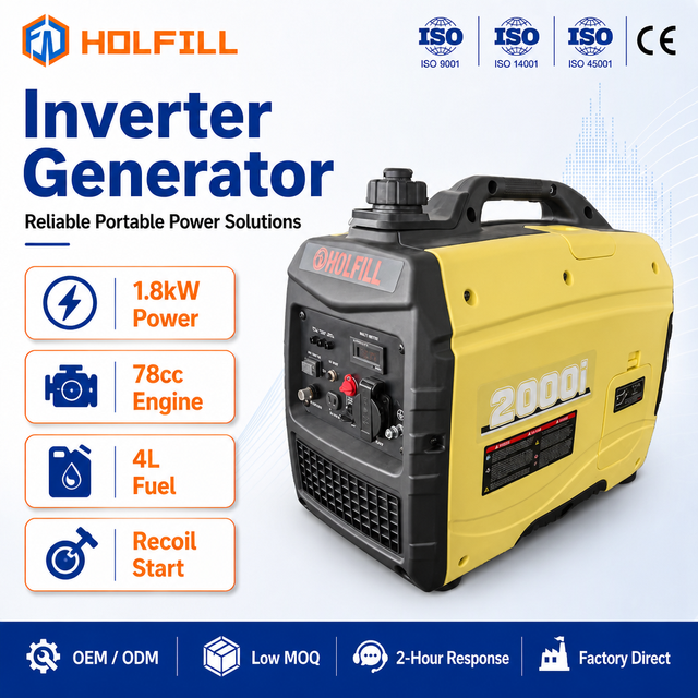 Factory Direct 1.8kW 2000i Portable Inverter Generator 220V 230V Recoil Start for Outdoor Use