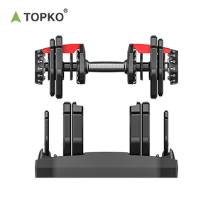 TOPKO 24kg クイックスマート調整式スチールダンベルウェイト 新型ダンベルセット ロック付き 家庭用フィットネス メンズ用 52ポンド - Product Image 6