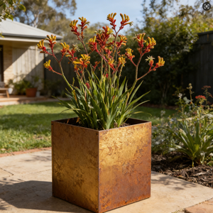 Thickened Steel Plate Weathering Steel Planter Box, Outdoor <strong>Garden</strong> <strong>Planting</strong> <strong>Trough</strong>, High Load-bearing &amp; Non-deformable - Product Image 6