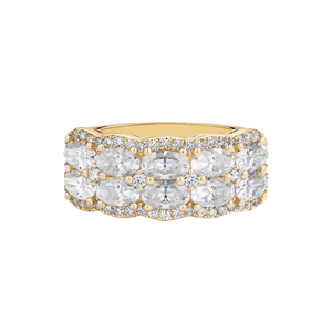 Anillo ATTA de Plata de Ley 925 con Moissanita de 3.5ct, Corte Ovalado, Color D, Banda Ancha, Estilo Vintage, Regalo de Boda, Aspecto de Diamante de Lujo - Product Image 1