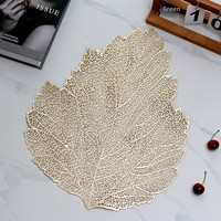 Set de table en PVC imperméable et antidérapant, esthétique feuille nordique européenne, adapté aux hôtels et à la maison