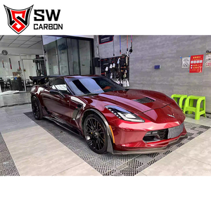 Lèvre de pare-chocs avant en fibre de carbone pour <span class=keywords><strong>Chevrolet</strong></span> <span class=keywords><strong>Corvette</strong></span> C7 Z06, lèvre avant, spoiler inférieur, kit carrosserie - Product Image 6