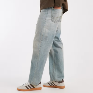 Jeans pour hommes de qualité supérieure, décontractés, bleu clair, pour un usage quotidien, coupe droite taille haute - Product Image 2