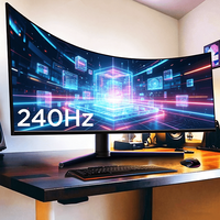 Monitor Gaming Layar Lengkung Definisi Tinggi 1K/2K/4K/5K dengan Stand yang Dapat Disesuaikan, Ukuran Super Lebar 19/34/49 Inci, LCD, Grosir, Dapat Dikustomisasi