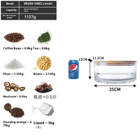 Pot en plastique PC non-verre écologique de 250 ml pour la conservation des aliments, multifonctionnel, avec couvercle, pour pelures de mandarine séchées et produits secs - Vente en gros