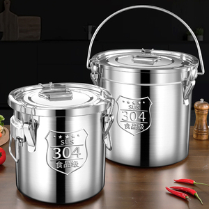 Hiện Đại 304 Thép Không Gỉ Kín Canister Tủ Đông An Toàn Kim Loại Thực Phẩm Xô Lưu Trữ <span class=keywords><strong>Container</strong></span> Cho Gạo Đậu Nhà Bếp Trở Lại Trường Học - Product Image 2