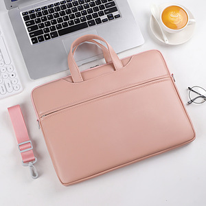 Sac pour ordinateur portable en cuir PU imperméable, mallette d'affaires légère, grande capacité, portable, pour l'école, le bureau, avec logo personnalisé - Product Image 2