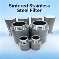 Filtro de Malla Metálica Sinterizada SS316L, Elemento Filtrante Sinterizado de 2, 5, 10, 20 Micras para Filtro Industrial de Alta Precisión