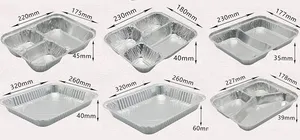 Hete Verkoop Cateringblad Rechthoekige Aluminiumfolie Containers Aluminium Dienblad Pannen Met Deksels